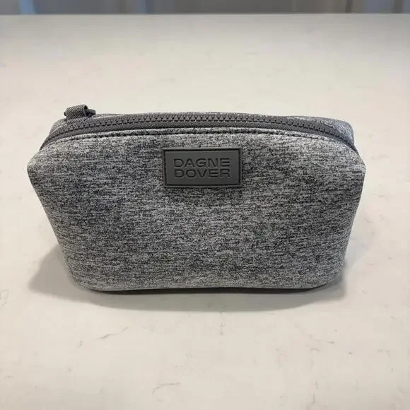 Dagne Dover Hunter Small Neoprene Toiletry Bag Heathered Grey Gray Travel EUC - Picture 1 of 5